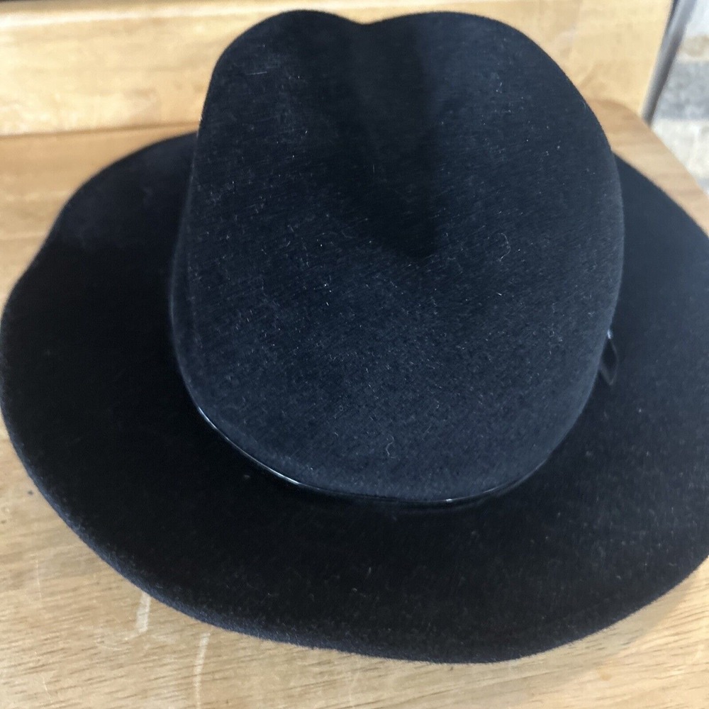 Michele Vintage Felt Hat Fedora Style Black Dress USA Made - Picture 3 of 10